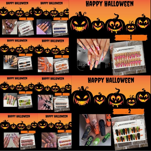 SMP Halloween Edition press on nails ( Instant Nails ) - Picture 3 of 13